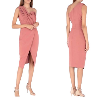 #ad Lavish Alice One Shoulder Dress Dusty Rose Cocktail Dress size 8 $46.20