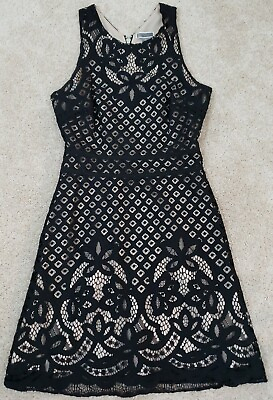 #ad Chelsea 28 Woman Size XS Black Lace Sleeveless Mini Dress Lined. $21.57