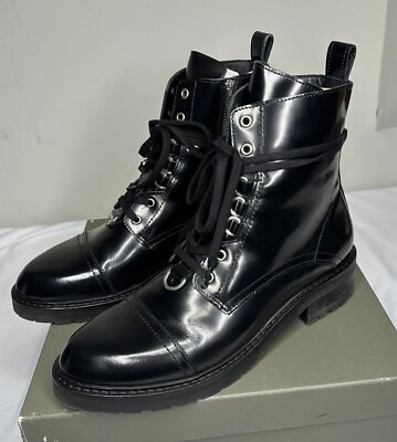 #ad NWB All Saints Womens Boots Black US 11M Lira Leather Drawstring 34ZW0027 $133.64
