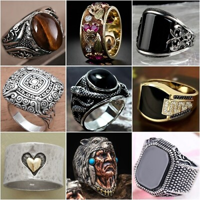 Fashion Men 925 Silver Party Rings Cubic Zirconia Wedding Gift Jewelry Size 6 13 C $2.49