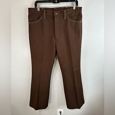 #ad Vintage Sears Wide Leg Trouser Pants Brown Size 34x31 Pleated $39.99