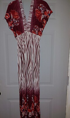 #ad Formal print floral maxi dress Size L New Long length Flowered pattern $49.00