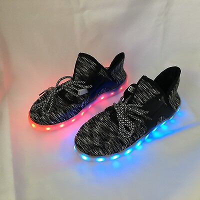#ad Gravasphere Sneaker 6 LED Light Up Shoes Black Teens Women#x27;s Mans Rechargeable $19.99
