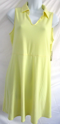 #ad #ad BP Women#x27;s size Large Sun Dress Short Sleeveless Collard Ribbed Knit Yellow NWT $10.14