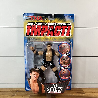 #ad TNA Impact AJ Styles Black Outfit Figure Toybiz 2005 Marvel Toys NEW Ships Fast $49.90