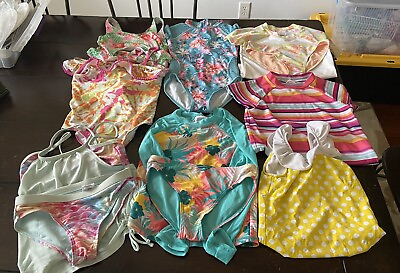 #ad LOT Girls Bathing Suits Size 7 8 Summer Swim 10 pieces $47.50