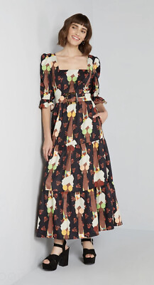 Hutch Anthropologie Maxi Midi Let’s Go Boho Dress Plus Size 4X ModCloth Belted $129.99