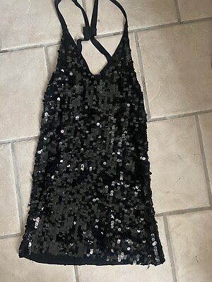 #ad Black Sequin Dress Size Large $50.00