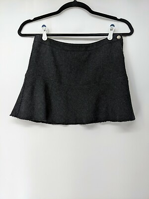 American Eagle Skirt Women#x27;s 8 Charcoal Gray Wool Blend Lined Raw Hem AEO $6.71