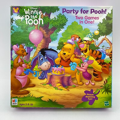 #ad VINTAGE Party for Pooh Two Games in One COMPLETE Milton Bradley 1999 Disney $11.99