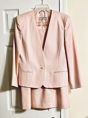 #ad “Investment” Two Piece Pink Jacket Skirt Suit. Excellent condition. Dry clean $65.99