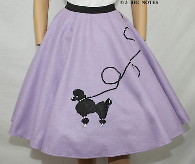 #ad 5 PC Lavender FELT 50#x27;s Poodle Skirt Adult Size Small Waist 25quot; 31quot; $52.00