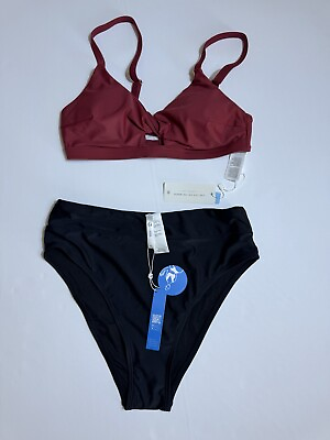 #ad CUPSHE Bikini Set for Women Two Piece Swimsuits High Waist Slim Sz M $27.49
