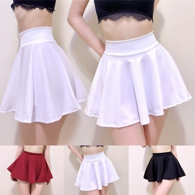 #ad Fashion Mini Dress Short Skirt Casual Dance Girls High Waisted Pleated Skirt $11.40