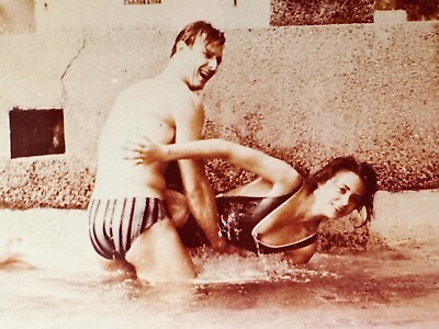#ad #ad 1970s Handsome Man Shirtless Guy Beefcake Male Woman Bikini Game Vintage Photo $15.50
