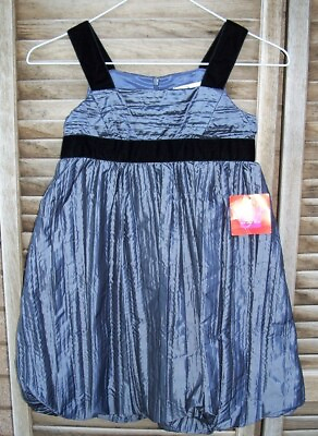 #ad IN BY TEN nwt gunmetal gray bubble party dress girl#x27;s sz 7 special occasion NEW $16.95