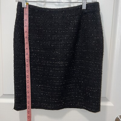 #ad Laundry By Shelli Segal Womens Black Skirt Size 2 Classic Sparkle Fiber Holiday $14.00