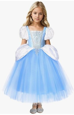 #ad CQDY Cinderella Dress Princess Costume Halloween Party Dress up Blue 2 3y $13.95