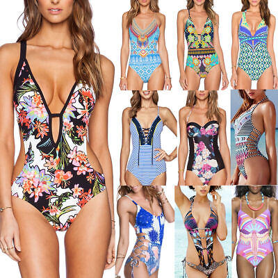 #ad Women One piece Swimsuit Swimwear Push Up Monokini Bathing Suit Bikini Beachwear $13.59