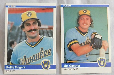 #ad 1984 Fleer Milwaukee Brewers Baseball Card Pick one $1.00