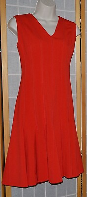 #ad Calvin Klein Red Lined Fitamp;Flare Career Party Dress NextToNew Sz. 12 $34.99