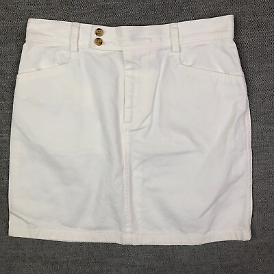#ad Polo Ralph Lauren Sport Skirt Womens 6 White Denim Twill Short Straight Preppy $24.99