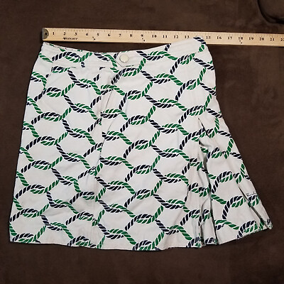 #ad TORY BURCH PIER SKIRT ROPE PRINT HEAVY CANVAS SIZE 6 STAINED $15.95
