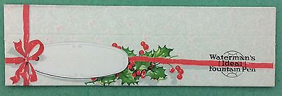 Waterman c. 1920 Christmas Sleeve New Old Stock Holly no pen included $29.99