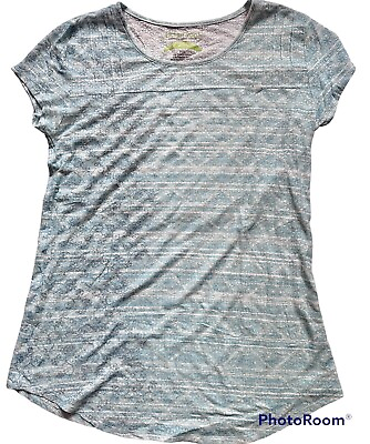 #ad #ad Earth Yoga Women#x27;s Size XXL Organic Cotton Cap Sleeve Thin Blue Top T Shirt Tee $15.45