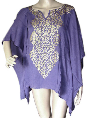Women#x27;s Plus Size Beach Cover Up Tunic Kimono Style One Size Purple Blue Green $16.00