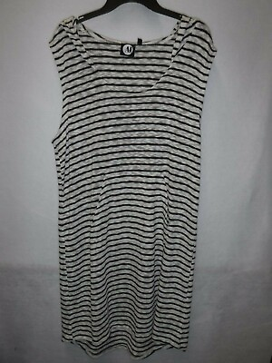 #ad WOMENS SIZE MEDIUM Aamp;I BLACK AND WHITE STRIPE HOODED SWIM COVER UP NEW #14748 $6.49