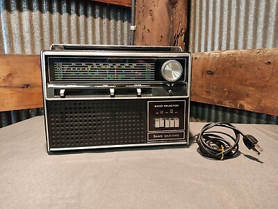 #ad Vintage Sears Solid State AM FM Radio Model #266 22491 700 *Works* Band Selector $38.50