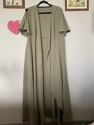 #ad Unbranded Green Short Sleeve Maxi Wrap Dress Size Large $15.00