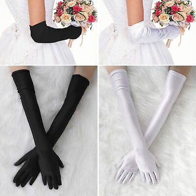 Women Satin Long Gloves Opera Wedding Bridal Evening Party Prom Costume Glove US $6.71