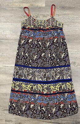 #ad Anthropologie One September Cosima Embroidered Bodice Boho Dress Small Colorful $25.00