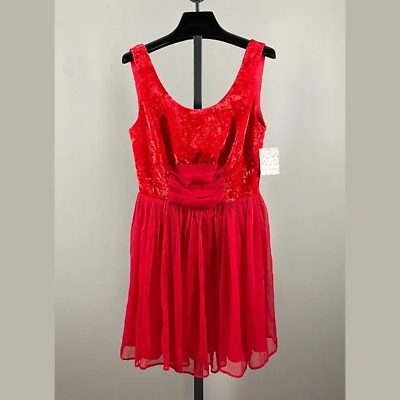 #ad NEW Free People Bright Red Cocktail Dress Womens 6 formal party $24.99