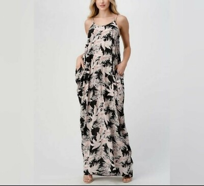 #ad Women Tropical Print Cami Maxi Sleeveless Beach Long Dress $35.00