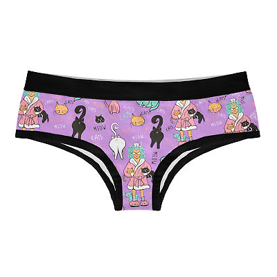 #ad Womens Cat Lady Panties Funny Bikini Brief Kitten Lovers Cute Butt Graphic $18.99