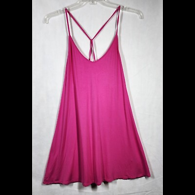 #ad Victorias Secret Beach Swim Cover Up Pink Strappy Stretchy Size Medium $14.97