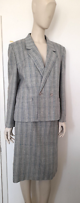 #ad Vintage Ladies Checkered Skirt Suit Size 14 GBP 25.00