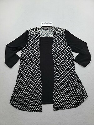 Chico#x27;s Women Sweater Cardigan 0 Multicolor Plus Cocktail Long Sleeve Open Front $16.64