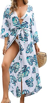#ad Women#x27;s Beach Cover Ups Kimono Swimsuit Cardigan Swimwear Long Swim Cover Up for $35.69