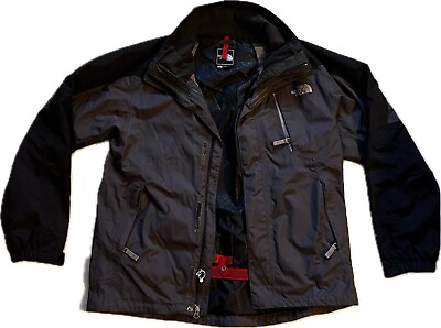#ad The North Face Mens Windbreaker Jacket Size Small Full Zip Black Grey $30.00