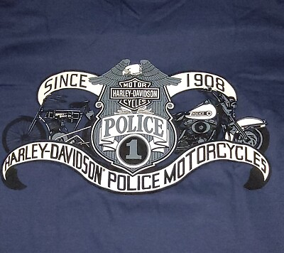 HARLEY DAVIDSON POLICE NAVY SHORT SLEEVE SHIRT XL BRAND NEW $19.99
