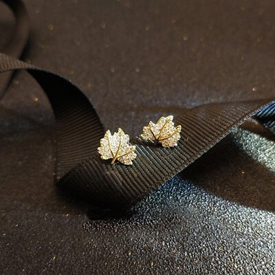 Crystal Maple Leaf Earrings Stud Drop Dangle Wedding Party Women Jewelry Gifts C $2.10