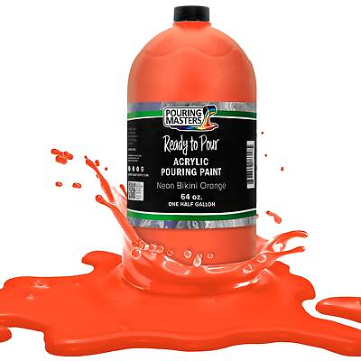 #ad #ad Pouring Masters Neon Bikini Orange 64 Ounce Water Based Acrylic Pouring Paint $33.99