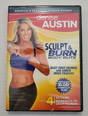 #ad Denise Austin SCULPT amp; BURN BODY BLITZ 4 Extreme Workouts To Drop Pounds DVD NEW $5.95