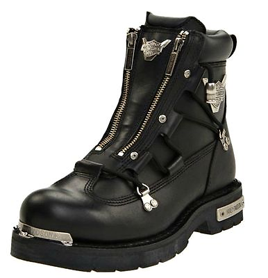HARLEY DAVIDSON FOOTWEAR Men#x27;s Brake Light Black Leather Motorcycle Boots D91680 $189.99