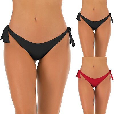 #ad #ad Women Low Waist Bikini Bottoms High Cut Swimsuit Bottom Swimming Trunks Triangle $12.29