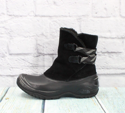 #ad The North Face Women#x27;s Black Suede Rubber Sherpa Lined Pull 0n Winter Boots 6.5 $41.25
